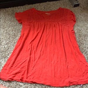 Short sleeve drapey blouse